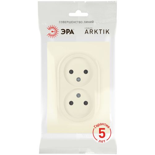 Розетка 2-м СП Arktik 16А IP20 250В без заземл. сл. кость 16-2107-02 Эра Б0071682