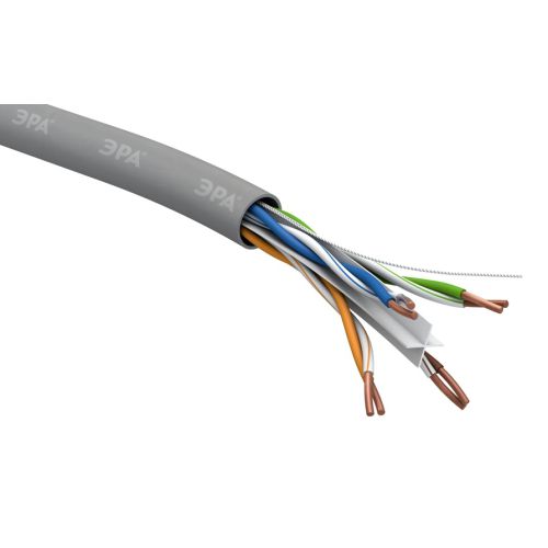 Кабель витая пара U/UTP кат.6 4х2х23 AWG CU PVC (уп.305) U-4-PVC-6 Эра Б0053023