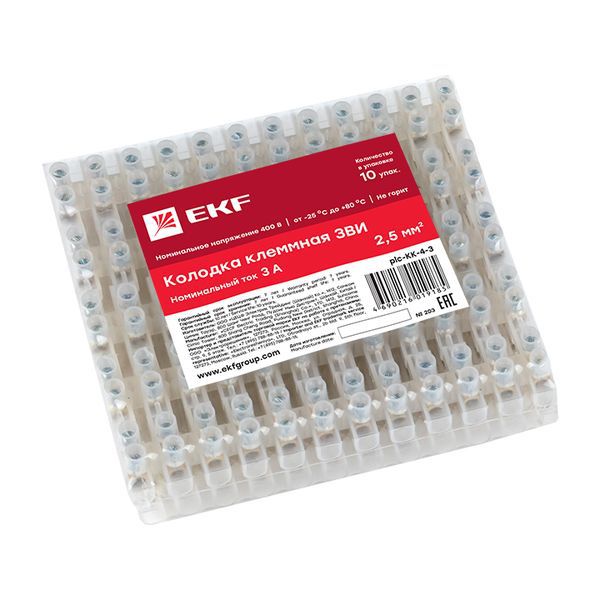 Колодка клеммная 4кв.мм 3А полиэтилен PROxima EKF plc-KK-4-3