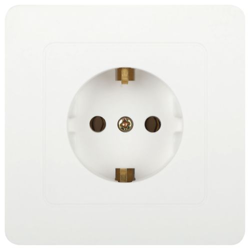 Розетка 1-м СП Style 7-202-01 16А 250В IP20 2P+E Schuko с заземл. бел. Intro Б0060619