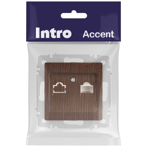 Розетка компьютерная 1-м СП Accent 6-303-10 RJ45 IP20 венге Intro Б0063643