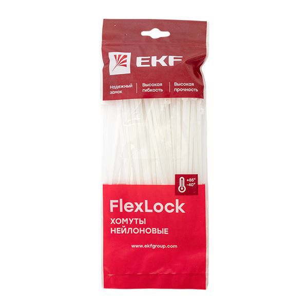 Хомут P6.6 3.6х150 FlexLock стандартный бел. (уп.100шт) PROxima EKF plc-fl-ctsw-3.6x150