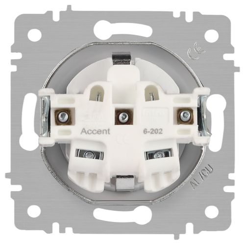 Розетка 1-м СП Accent 6-202-06 16А IP20 250В 2P+E Schuko перламутр. Intro Б0063695