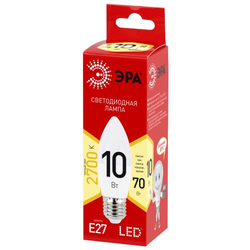 Лампа светодиодная LINE LED B35-10W-827-E27 R B35 10Вт свеча E27 тепл. бел. ЭРА Б0052377