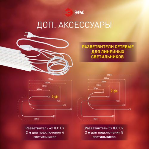 Светильник светодиодный (фитолампа) GREEN LINE ФИТО-18W-PFR-GR 18Вт IP20 линейный для растений полного спектра Эра Б0066951