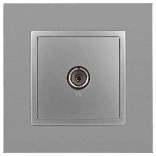 Розетка телевизионная одиночная TV 1мод. Elegance 14-3101-03 IP20 алюм. Эра Б0034292