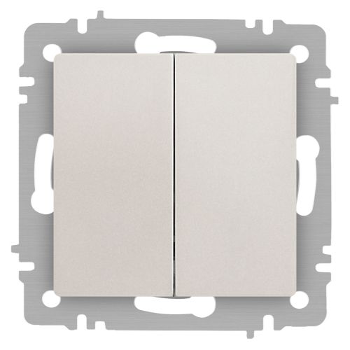 Выключатель 2-кл. СП Accent 6-104-06 10А IP20 250В AL/CU перламутр. Intro Б0063491