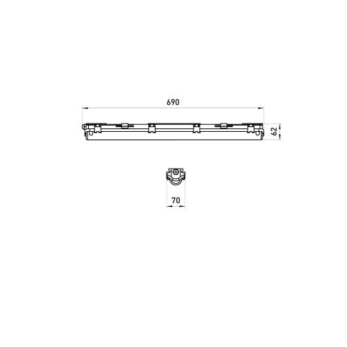 Светильник SPP-101-0-001-060 IP65 под светодиодную лампу T8 G13 LED 600мм ЭРА Б0043654