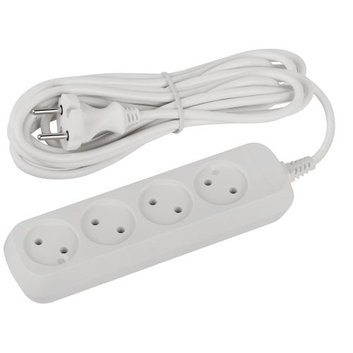 Удлинитель 4х5м без заземл. 10А IP20 GREEN LINE UDL-10-450 ПВС 2х0.75 Эра Б0065063