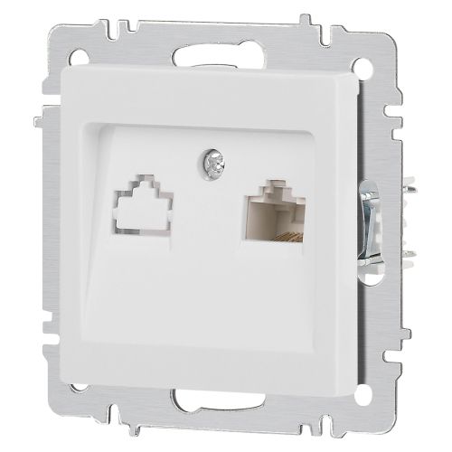 Розетка компьютерная 1-м СП Accent 6-303-01М RJ45 IP20 бел. матов. Intro Б0063625