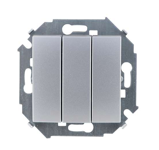 Выключатель 3-кл. СП Simon 15 10А IP20 250В винтов. зажим механизм алюм. Simon 1591391-033