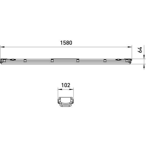 Светильник светодиодный SPP-101-0-002-150 IP65 под две светодиод. лампы T8 G13 1500мм ЭРА Б0043659