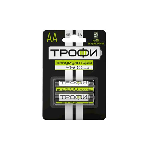 Аккумулятор AA/HR6 2500мА.ч HR6-2BL (блист.2шт) Трофи C0032101