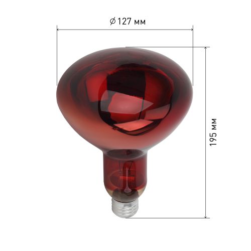 Излучатель тепловой (лампа инфракрасная) ИКЗК 230-150 R127 150Вт E27 для обогрева животных и освещения КЭЛЗ Б0055441
