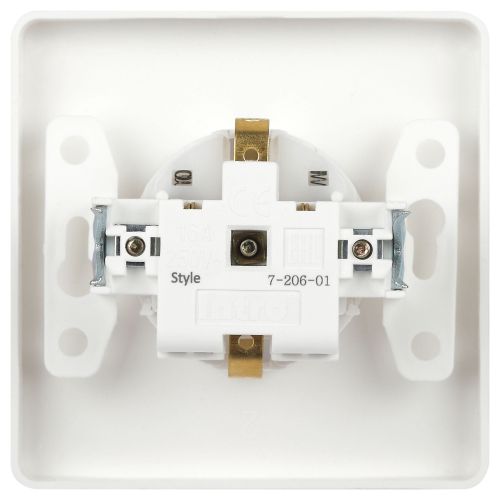 Розетка 1-м СП Style 7-206-01 16А 250В IP20 2P+E Schuko с заземл. защ. шторки бел. Intro Б0060623
