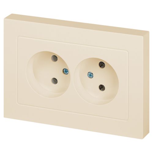 Розетка 2-м СП Accent 6-204-02 16А IP20 250В 2P AL/CU сл. кость Intro Б0063474