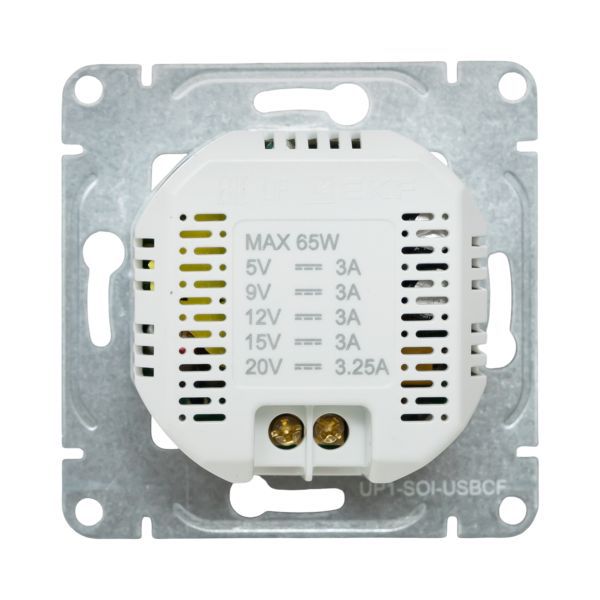 Розетка СП Эпика USB-C быстрая механизм крем. EKF UP1-SOI-USBCF