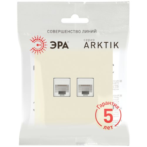 Розетка информационная 2-м СП Arktik RJ45 16А IP20 250В сл. кость 16-3108-02 Эра Б0070485