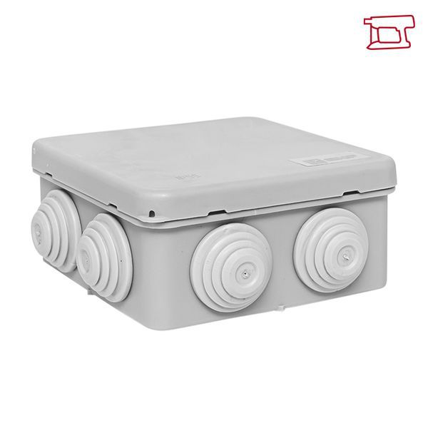Коробка распределительная КМР-030-031 85х85х40 IP55 с крышкой для прямого монтажа 8 мембранных вводов сер. розн. стикер EKF plc-kmr-030-031-r