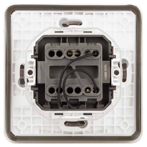 Переключатель Эксперт 11-1527-01 с подсветкой IP55 10АХ-250В СУ бел. Эра Б0063253