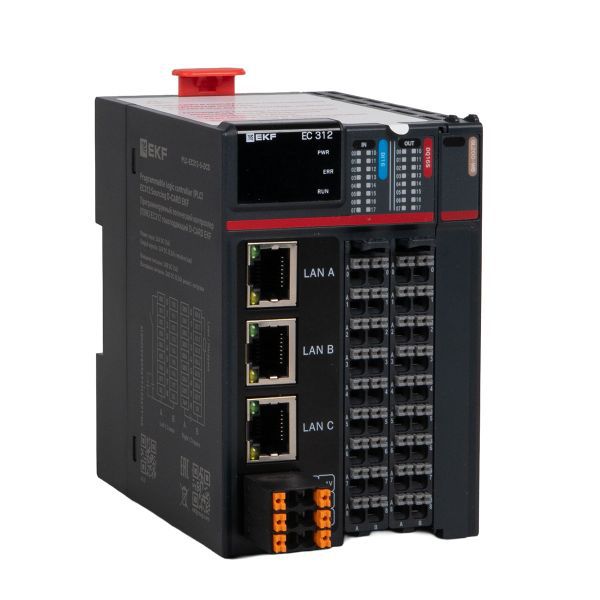 Контроллер программируемый логический (ПЛК) EC312 токоподающий D-CARD EKF PLC-EC312-S-DCD