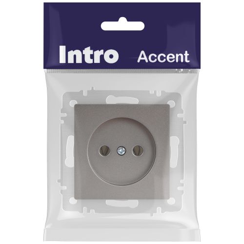 Розетка 1-м СП Accent 6-201-09 16А IP20 250В 2P титан Intro Б0063673