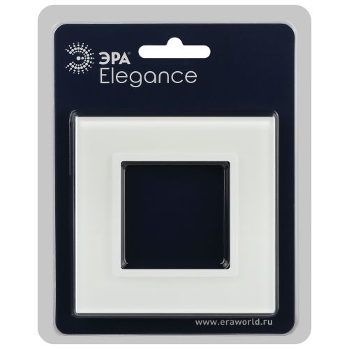 Рамка 1-м Elegance 14-5101-01М для розеток и выключателей стекло матов. бел. Эра Б0065832