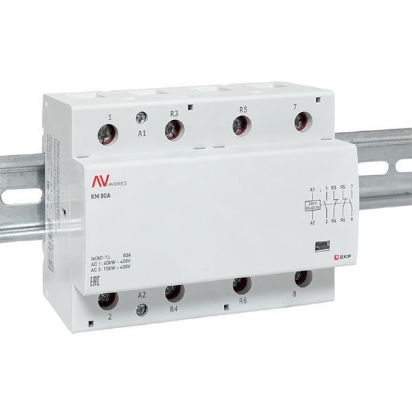 Контактор модульный КМ 80А 2NO+2NC 230В AC (6 мод.) AVERES EKF km-av-6-80-22-230V