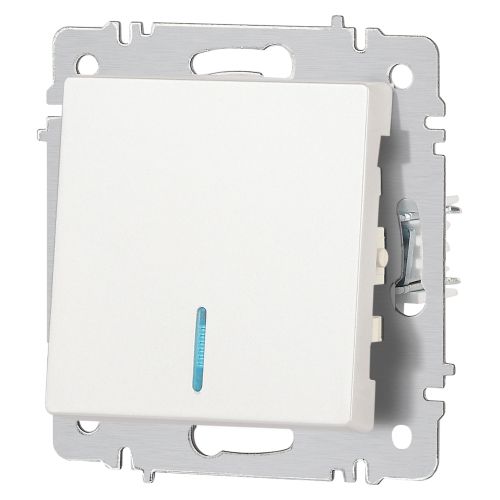 Выключатель 1-кл. СП Accent 6-102-06 10А IP20 250В с подсветкой AL/CU перламутр. Intro Б0063467