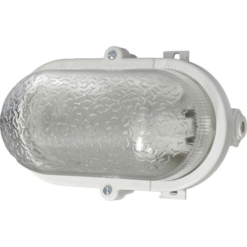 Светильник НБП 01-60-012 с ободком Евро пластик / стекло IP53 E27 max 60Вт 184х115х90 овал бел. ЭРА Б0052016