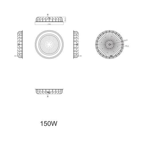 Светильник светодиодный SPP-402-0-50K-150 150Вт 15000лм 5000К Кп<2% КСС Д DOB IP65LED (High Bay) подвесной для высоких пролетов Эра Б0046669