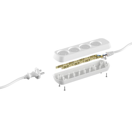 Удлинитель 4х3м без заземл. 10А IP20 GREEN LINE UDL-10-430 ПВС 2х0.75 Эра Б0065050