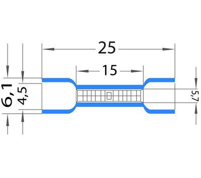 Гильза соединительная изолированная VB 2 (уп.100шт) Rexant 08-0721