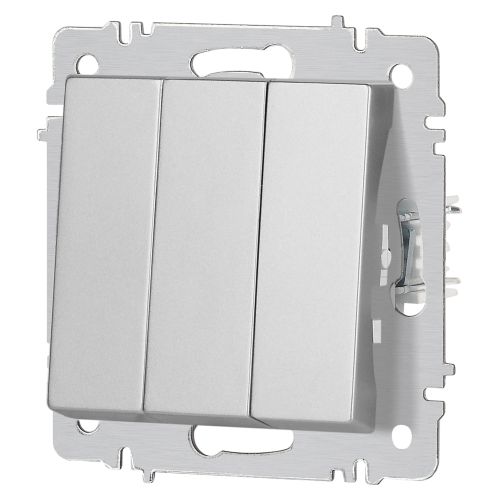 Выключатель 3-кл. СП Accent 6-106-03 10А IP20 250В AL/CU алюм. Intro Б0063536