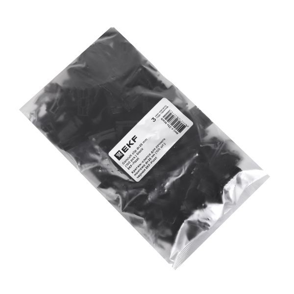 Держатель для труб (клипса) для ручного монтажа d25мм черн. Plast (уп.10шт) EKF derj-z-25sb