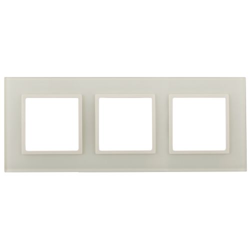 Рамка 3-м 14-5103-02 стекло Elegance сл. кость+сл. кость ЭРА Б0034507