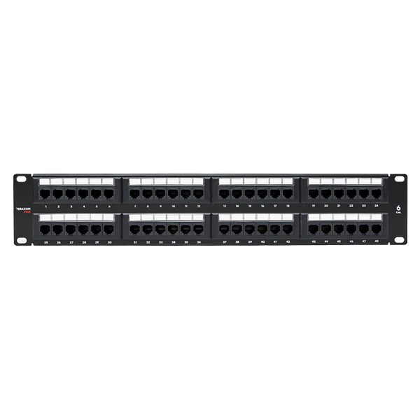 Патч-панель 19дюйм кат.6 2U неэкранированная UTP 48 портов RJ-45 Dual IDC TERACOM PRO EKF TRP-PPNL-6UTP-2U48