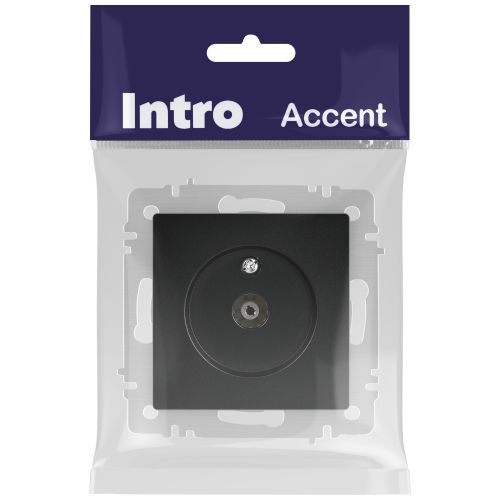 Розетка телевизионная одиночная TV СП Accent 6-301-05 IP20 антрацит Intro