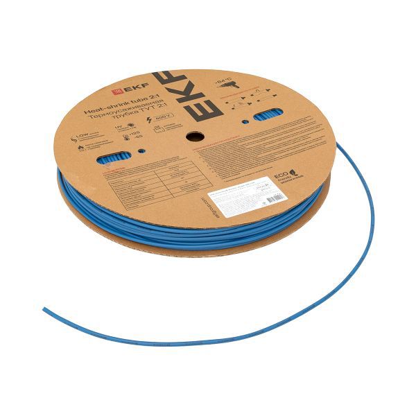 Трубка термоусадочная ТУТ нг 4/2 син. (уп.200м) EKF tut-4-g