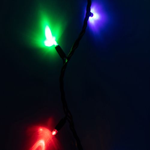 Гирлянда светодиодная "Нить" 10м 100LED мультиколор IP65 новогодняя провод черн. ПВХ (без шнура питания) ERAPS-PM10 Эра Б0056016
