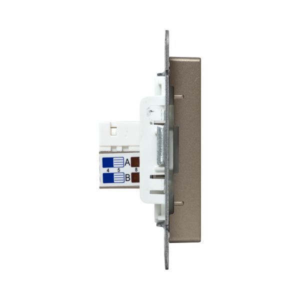 Розетка компьютерная 2-м СП Эпика RJ45 кат.5 механизм шампань EKF UP1-SOC-2RJ45-5