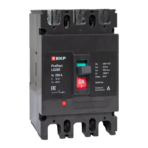 Выключатель автоматический LS250 25кА 3P 250А ProPact EKF mccb-250-25-3-250-ls