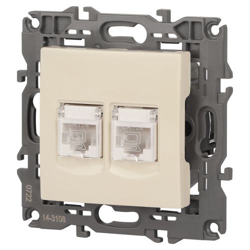 Розетка компьютерная 2-м Elegance 14-3108-02 RJ45 IP20 механизм сл. кость Эра Б0034309