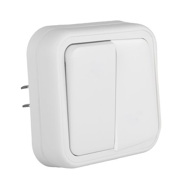 Выключатель 2-кл. СП Бронто 10А IP55 автоматические клеммы бел. EKF BT2-SWW-20