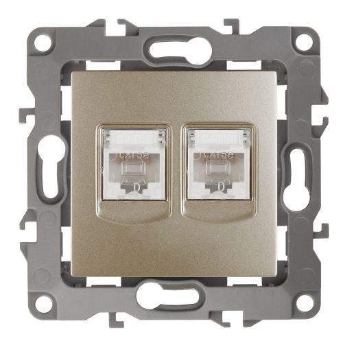 Розетка компьютерная 2-м Эра12 RJ45 12-3108-04 шампань Эра Б0014732