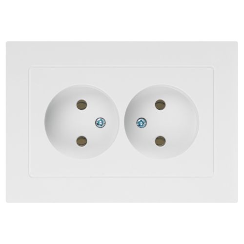 Розетка 2-м СП Accent 6-204-01 16А IP20 250В 2P AL/CU бел. Intro Б0063447