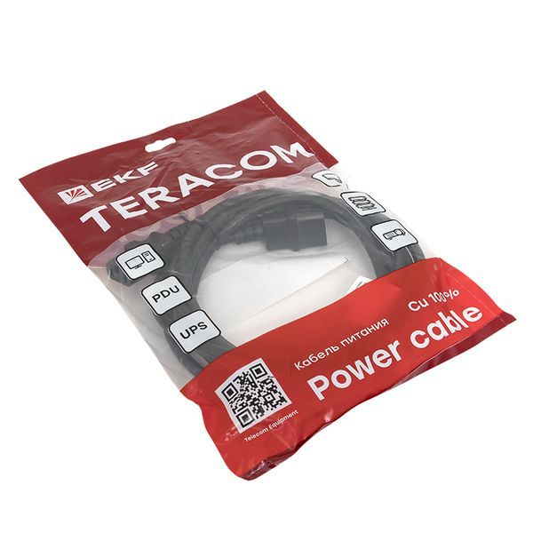 Кабель питания TERACOM для PDU C13 - C14 сеч. 3х1.5кв.мм 250В 10А 5.0м EKF TRC-PCA-C13-C14-5M