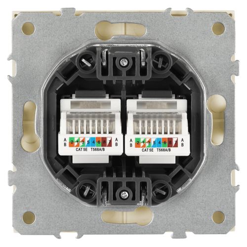 Розетка информационная 2-м СП Galaxy RJ45 16А IP20 250В шампань 15-3108-04 Эра Б0070762