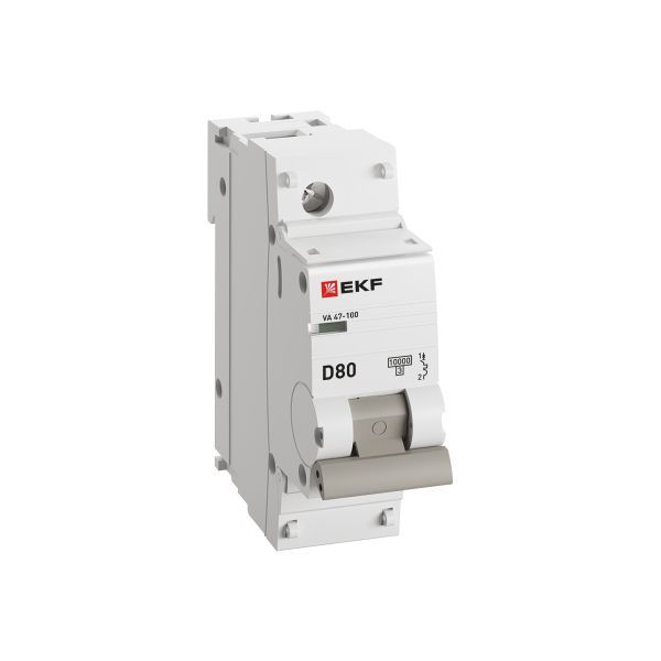 Выключатель автоматический модульный 1п D 80А 10кА ВА 47-100 PROxima EKF mcb47100-1-80D-pro