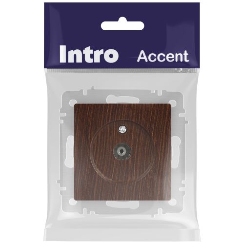 Розетка телевизионная одиночная TV СП Accent 6-301-10 IP20 венге Intro Б0063620
